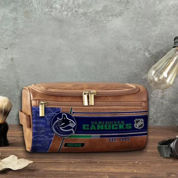 NHL Vancouver Canucks VITCB029 Leather Cosmetic Bag - Image 5