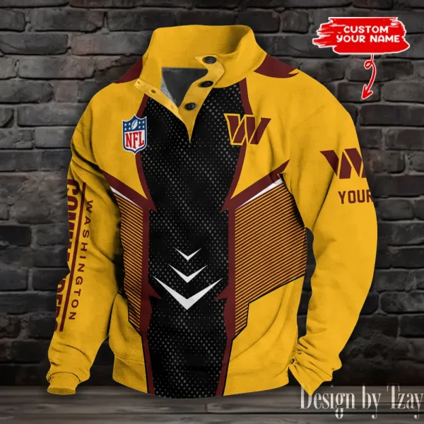 Washington Commanders NFL Half Button Long Sleeve Hoodie S9DBSCH1550