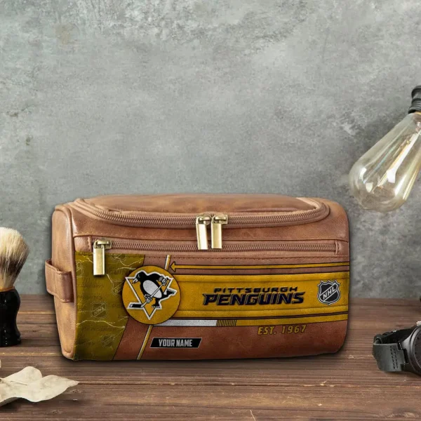 NHL Pittsburgh Penguins VITCB023 Leather Cosmetic Bag