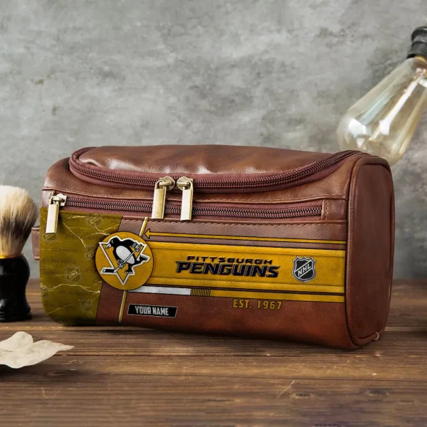 NHL Pittsburgh Penguins VITCB023 Leather Cosmetic Bag - Image 2