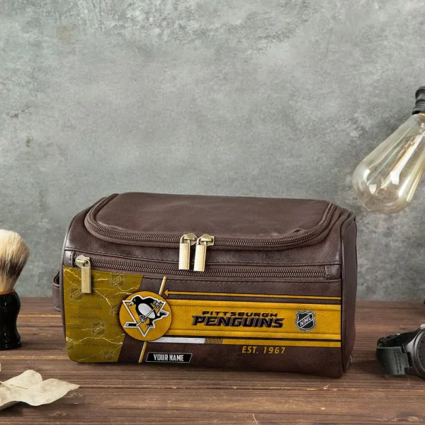 NHL Pittsburgh Penguins VITCB023 Leather Cosmetic Bag - Image 4