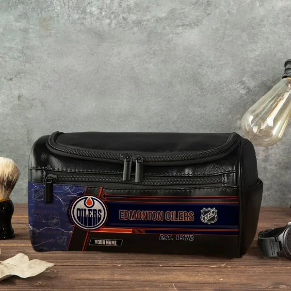 NHL Edmonton Oilers VITCB012 Leather Cosmetic Bag - Image 4