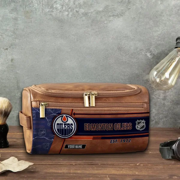 NHL Edmonton Oilers VITCB012 Leather Cosmetic Bag - Image 5