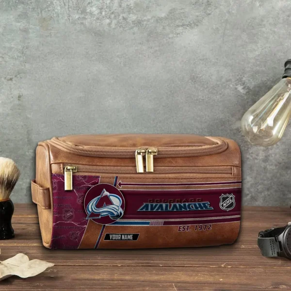 NHL Colorado Avalanche VITCB008 Leather Cosmetic Bag - Image 5