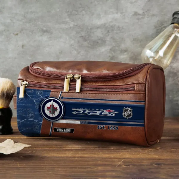 NHL Winnipeg Jets VITCB032 Leather Cosmetic Bag - Image 2