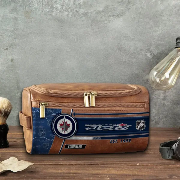 NHL Winnipeg Jets VITCB032 Leather Cosmetic Bag - Image 5