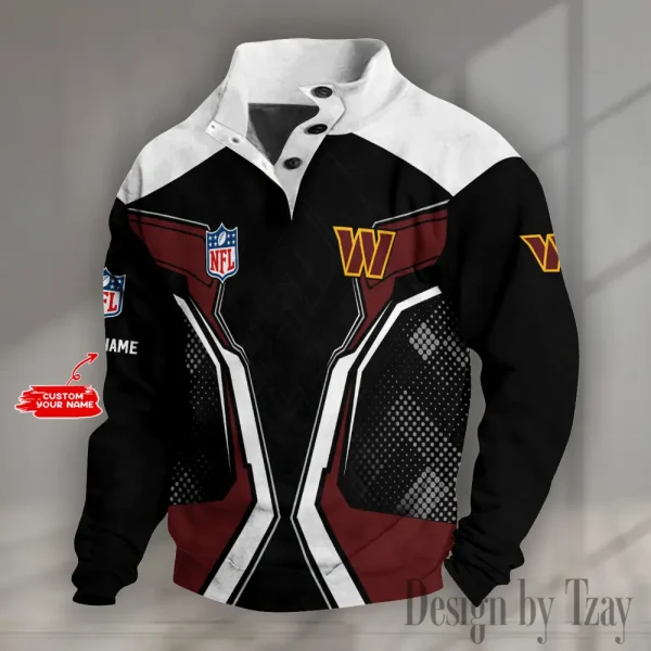 Washington Commanders NFL Half Button Long Sleeve Hoodie S9DBSCH1557