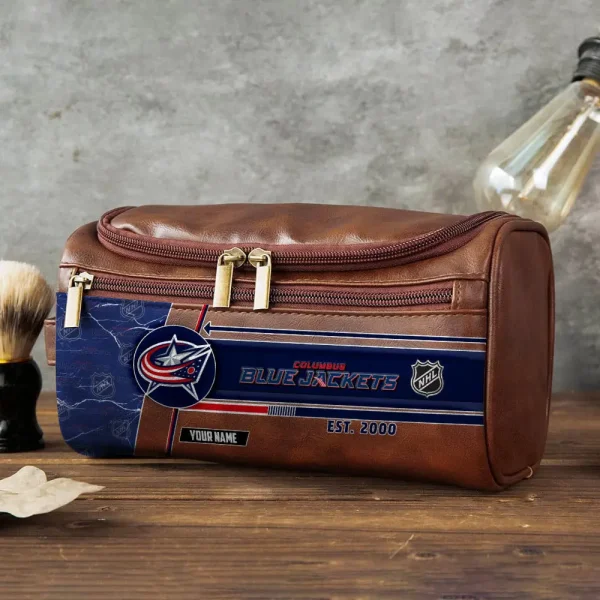 NHL Columbus Blue Jackets VITCB009 Leather Cosmetic Bag