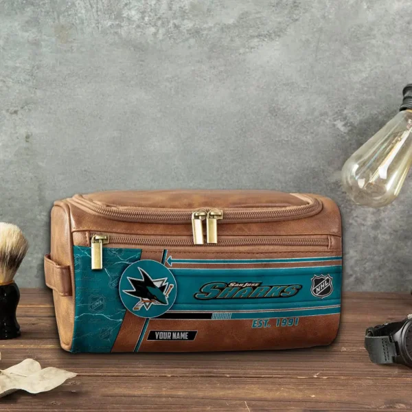 NHL San Jose Sharks VITCB024 Leather Cosmetic Bag - Image 5