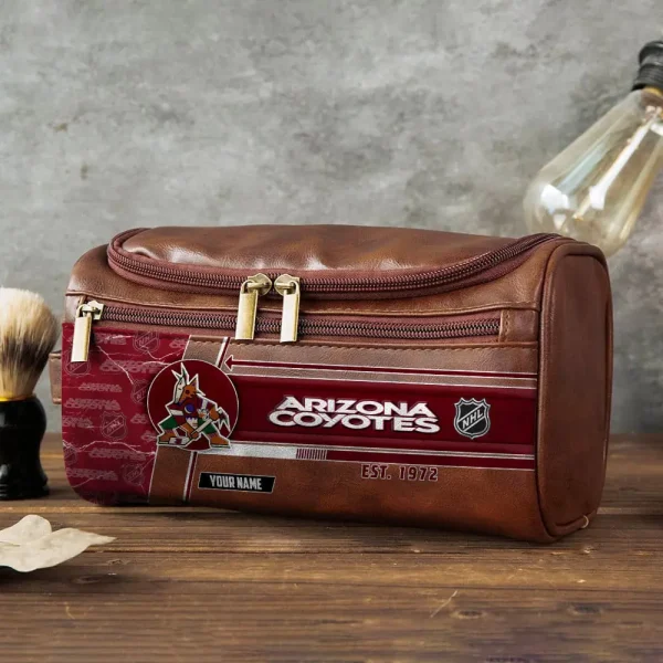 NHL Arizona Coyotes VITCB002 Leather Cosmetic Bag