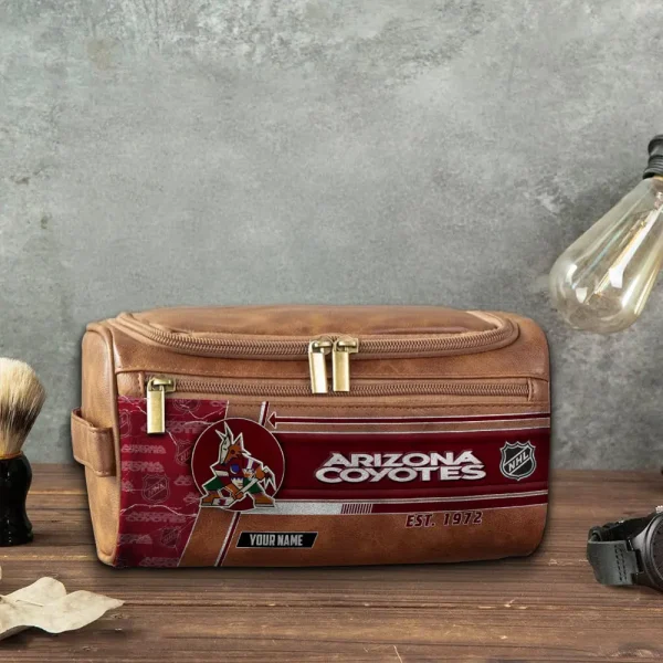 NHL Arizona Coyotes VITCB002 Leather Cosmetic Bag - Image 5