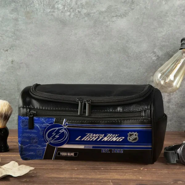 NHL Tampa Bay Lightning VITCB027 Leather Cosmetic Bag - Image 4