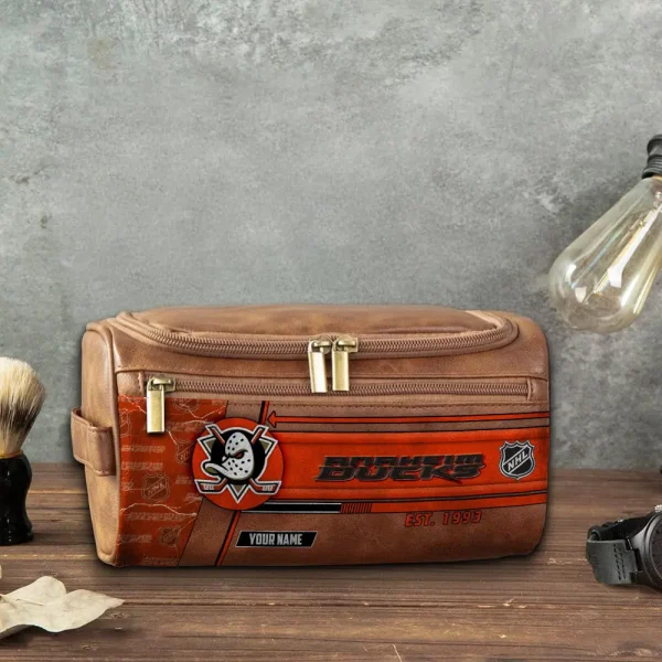 NHL Anaheim Ducks VITCB001 Leather Cosmetic Bag - Image 5