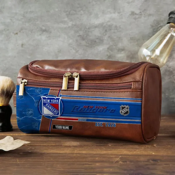 NHL New York Rangers VITCB020 Leather Cosmetic Bag - Image 2