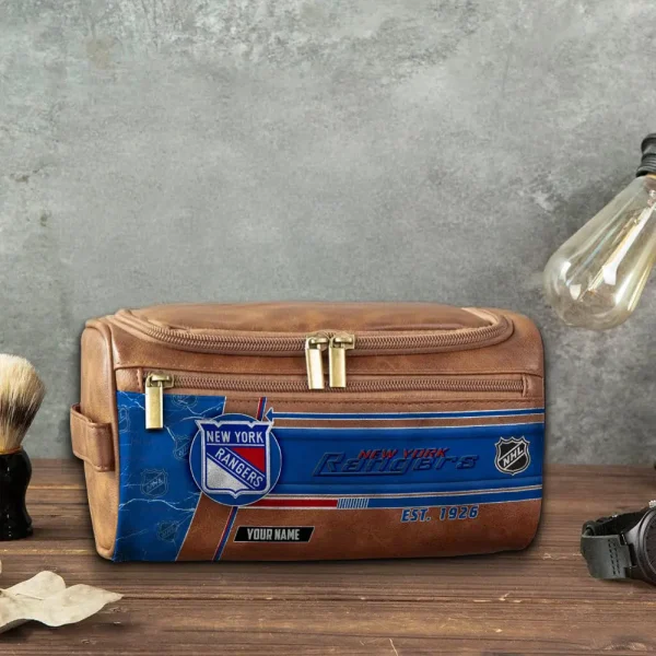 NHL New York Rangers VITCB020 Leather Cosmetic Bag - Image 5