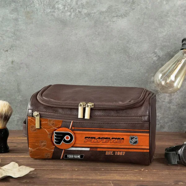 NHL Philadelphia Flyers VITCB022 Leather Cosmetic Bag - Image 4