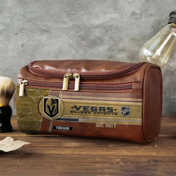 NHL Vegas Golden Knights VITCB030 Leather Cosmetic Bag - Image 2