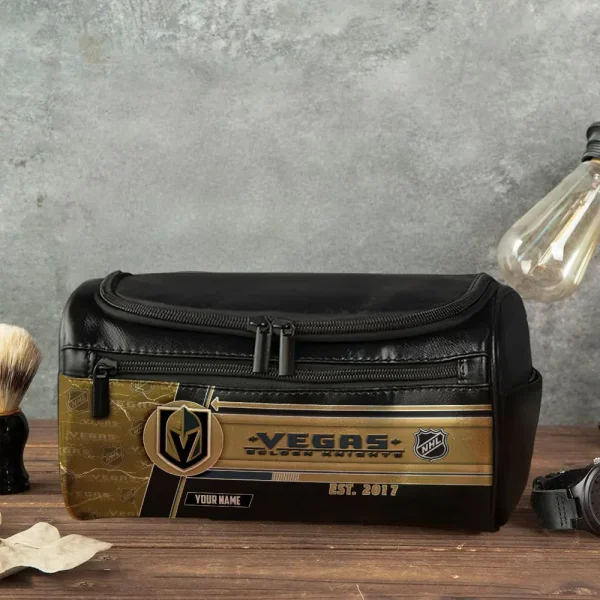 NHL Vegas Golden Knights VITCB030 Leather Cosmetic Bag - Image 4