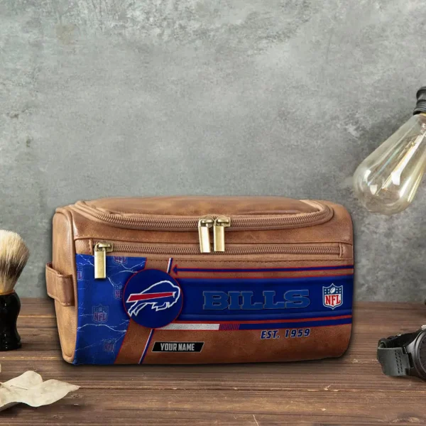 Buffalo Bills VITCB036 Toiletry Bag, Leather Dopp Kit Accessory - Image 5