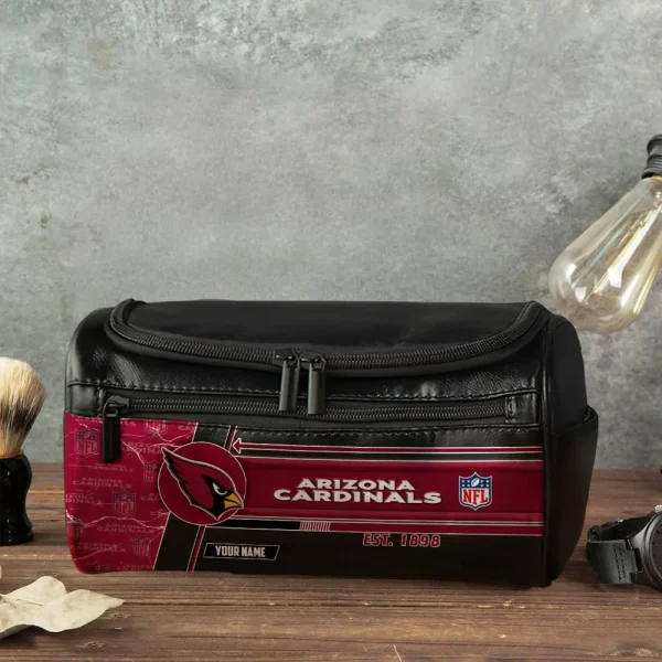 Arizona Cardinals  VITCB033 Toiletry Bag, Leather Dopp Kit Accessory - Image 4