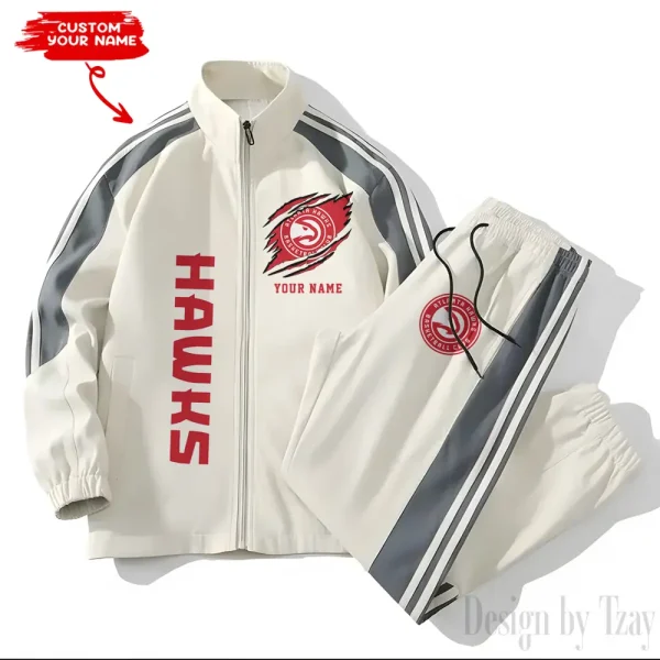 Atlanta Hawks NBA New Style Versatile Sports Set Jacket And Pants S9VSS2PS219 - Image 2