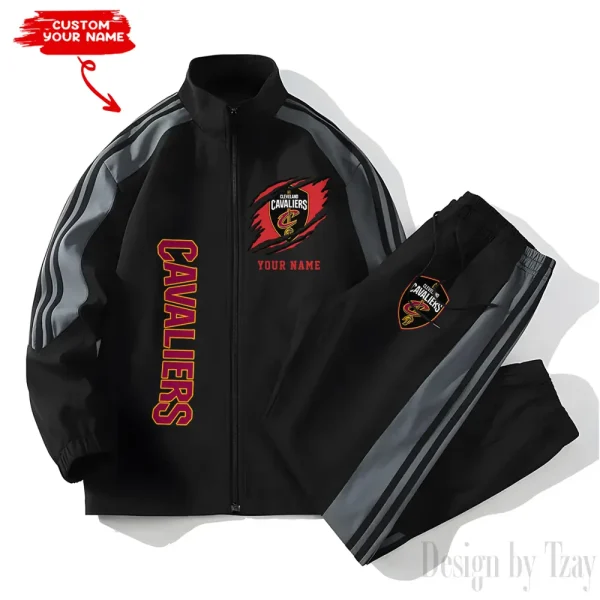 Cleveland Cavaliers NBA New Style Versatile Sports Set Jacket And Pants S9VSS2PS224 - Image 2