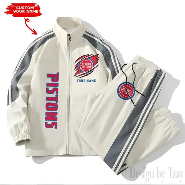 Detroit Pistons NBA New Style Versatile Sports Set Jacket And Pants S9VSS2PS227 - Image 2