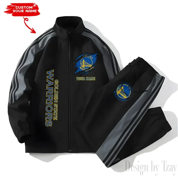 Golden State Warriors NBA New Style Versatile Sports Set Jacket And Pants S9VSS2PS228 - Image 2