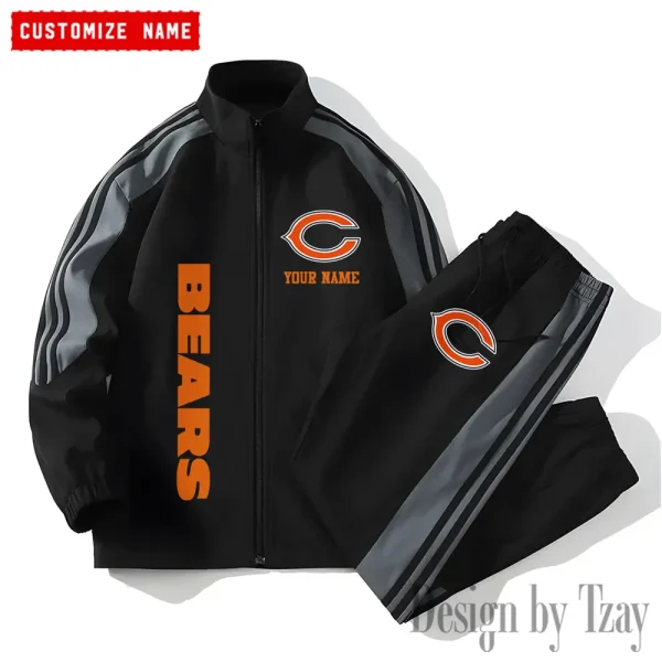 Chicago Bears NFL New Style Versatile Sports Set Jacket And Pants S9VSS2PS192 - Image 2