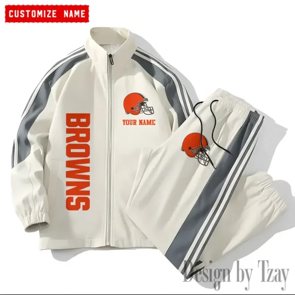 Cleveland Browns NFL New Style Versatile Sports Set Jacket And Pants S9VSS2PS194