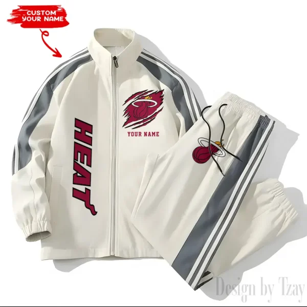 Miami Heat NBA New Style Versatile Sports Set Jacket And Pants S9VSS2PS234 - Image 2