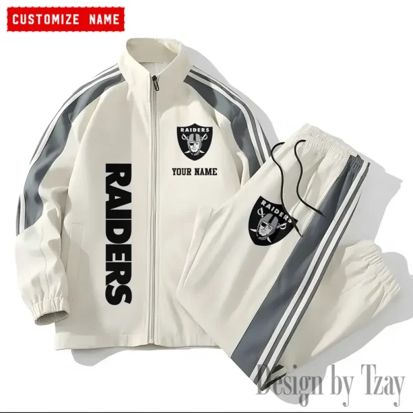 Las Vegas Raiders NFL New Style Versatile Sports Set Jacket And Pants S9VSS2PS203