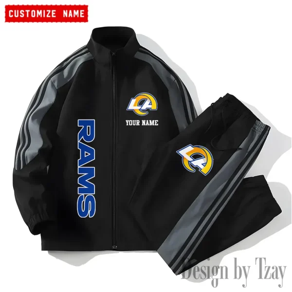 Los Angeles Rams NFL New Style Versatile Sports Set Jacket And Pants S9VSS2PS205 - Image 2