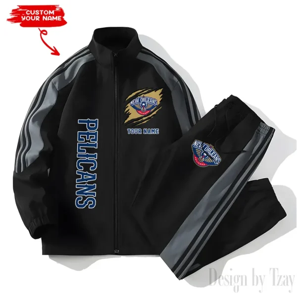 New Orleans Pelicans NBA New Style Versatile Sports Set Jacket And Pants S9VSS2PS237 - Image 2