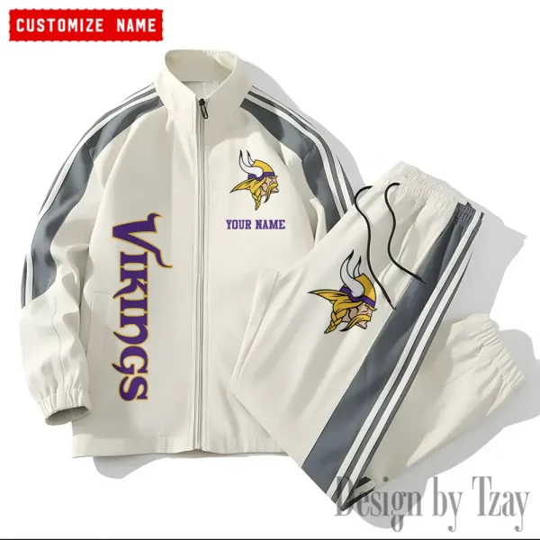 Minnesota Vikings NFL New Style Versatile Sports Set Jacket And Pants S9VSS2PS207