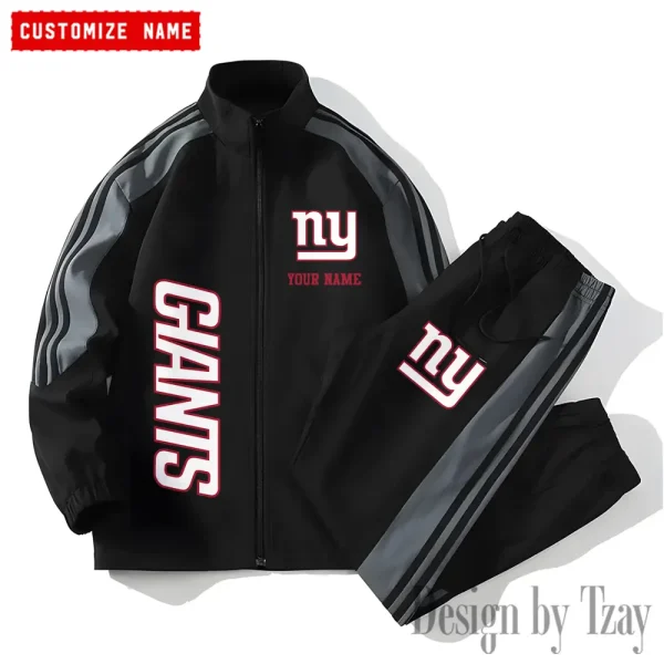 New York Giants NFL New Style Versatile Sports Set Jacket And Pants S9VSS2PS210 - Image 2