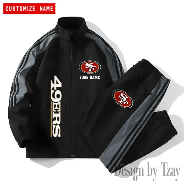 San Francisco 49ers NFL New Style Versatile Sports Set Jacket And Pants S9VSS2PS214 - Image 2