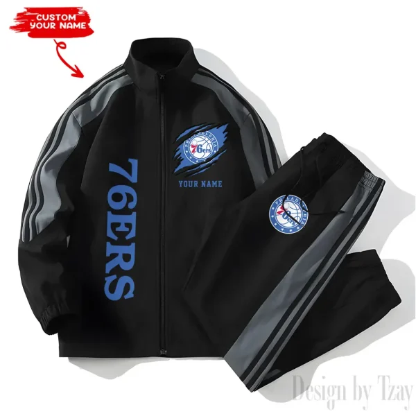 Philadelphia 76ers NBA New Style Versatile Sports Set Jacket And Pants S9VSS2PS241 - Image 2