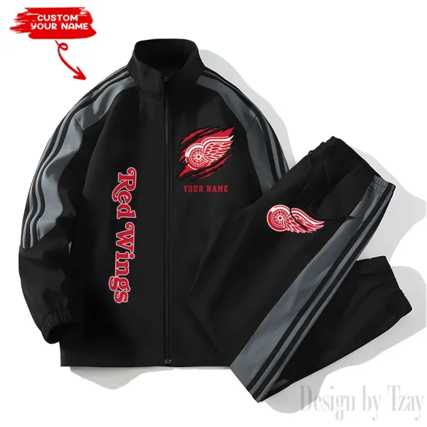 Detroit Red Wings NHL New Style Versatile Sports Set Jacket And Pants S9VSS2PS273 - Image 2