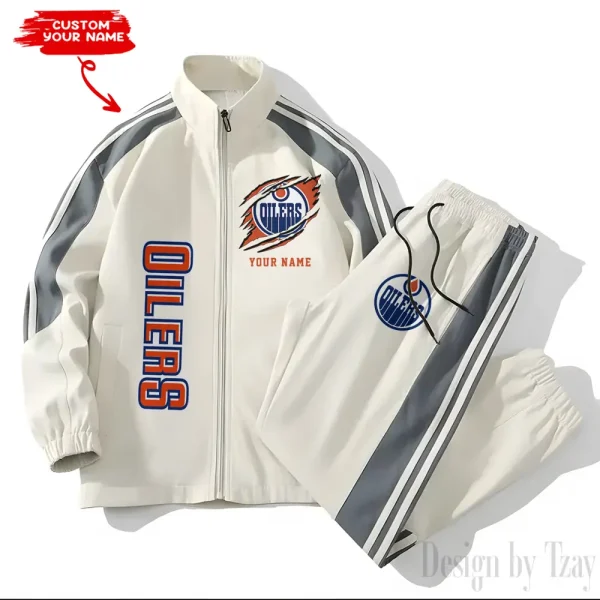 Edmonton Oilers NHL New Style Versatile Sports Set Jacket And Pants S9VSS2PS274