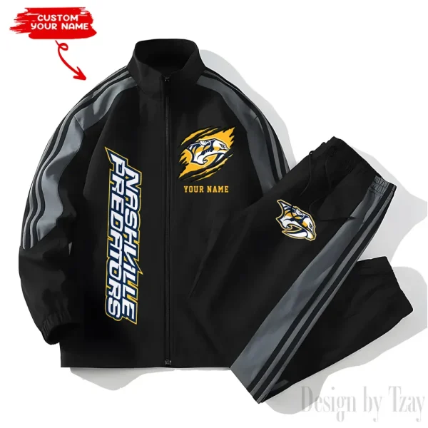 Nashville Predators NHL New Style Versatile Sports Set Jacket And Pants S9VSS2PS279