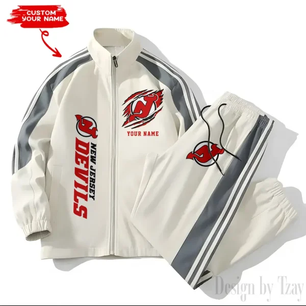 New Jersey Devils NHL New Style Versatile Sports Set Jacket And Pants S9VSS2PS280 - Image 2