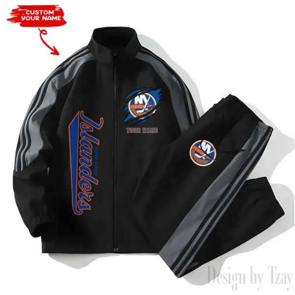 New York Islanders NHL New Style Versatile Sports Set Jacket And Pants S9VSS2PS281 - Image 2