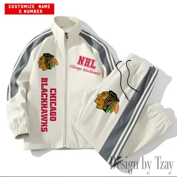 Chicago Blackhawks NHL New Style Versatile Sports Set Jacket And Pants S9VSS2PS254