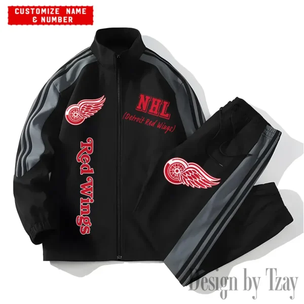 Detroit Red Wings NHL New Style Versatile Sports Set Jacket And Pants S9VSS2PS258 - Image 2