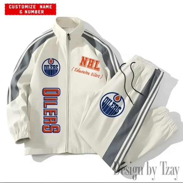 Edmonton Oilers NHL New Style Versatile Sports Set Jacket And Pants S9VSS2PS259