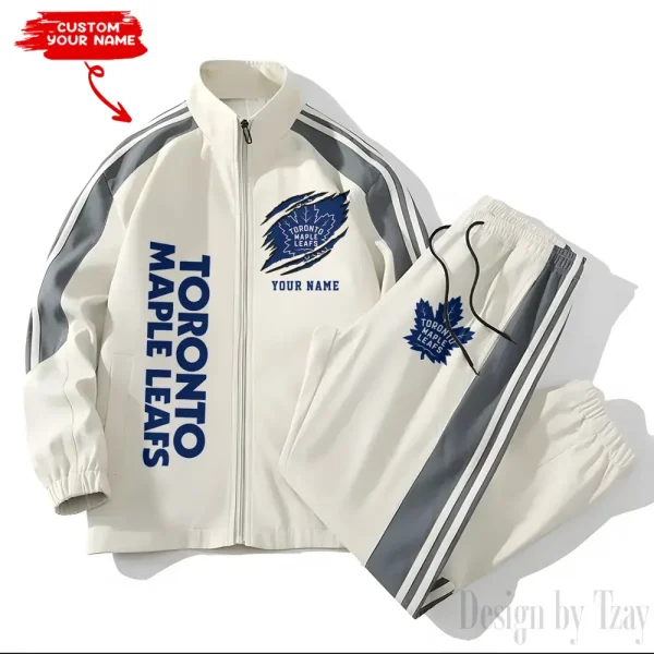 Toronto Maple Leafs NHL New Style Versatile Sports Set Jacket And Pants S9VSS2PS290 - Image 2