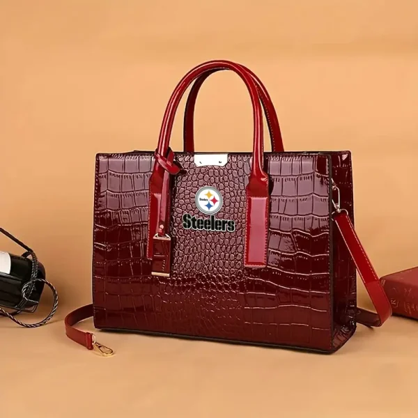 Pittsburgh Steelers Deluxe Crocodile Handbag For Women SPTDCGB027 - Image 3