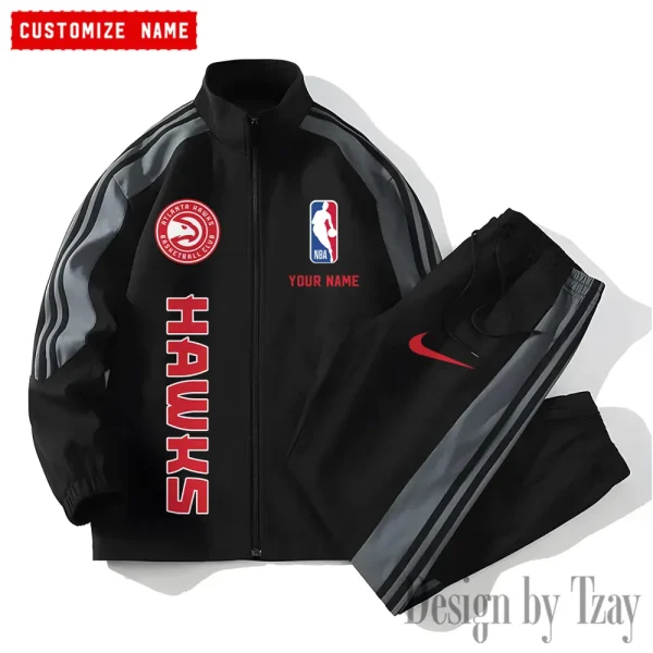 Atlanta Hawks NBA New Style Versatile Sports Set Jacket And Pants S9VSS2PS313 - Image 2