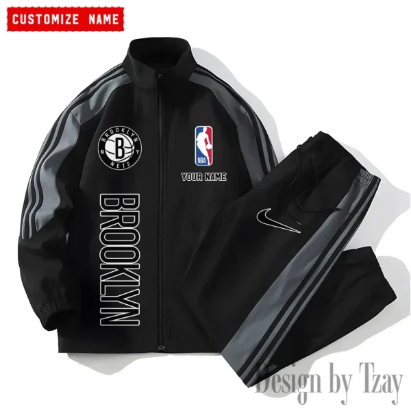 Brooklyn Nets NBA New Style Versatile Sports Set Jacket And Pants S9VSS2PS315 - Image 2